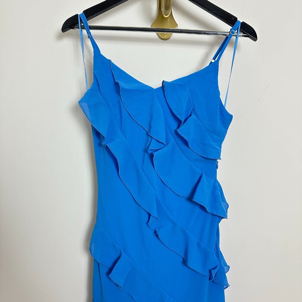 PETAL & PUP Ciao Ruffle Chiffon Gown in Blue Size Small - Picture 5 of 9